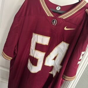 Nike Burgundy Football Jersey with Number 54
